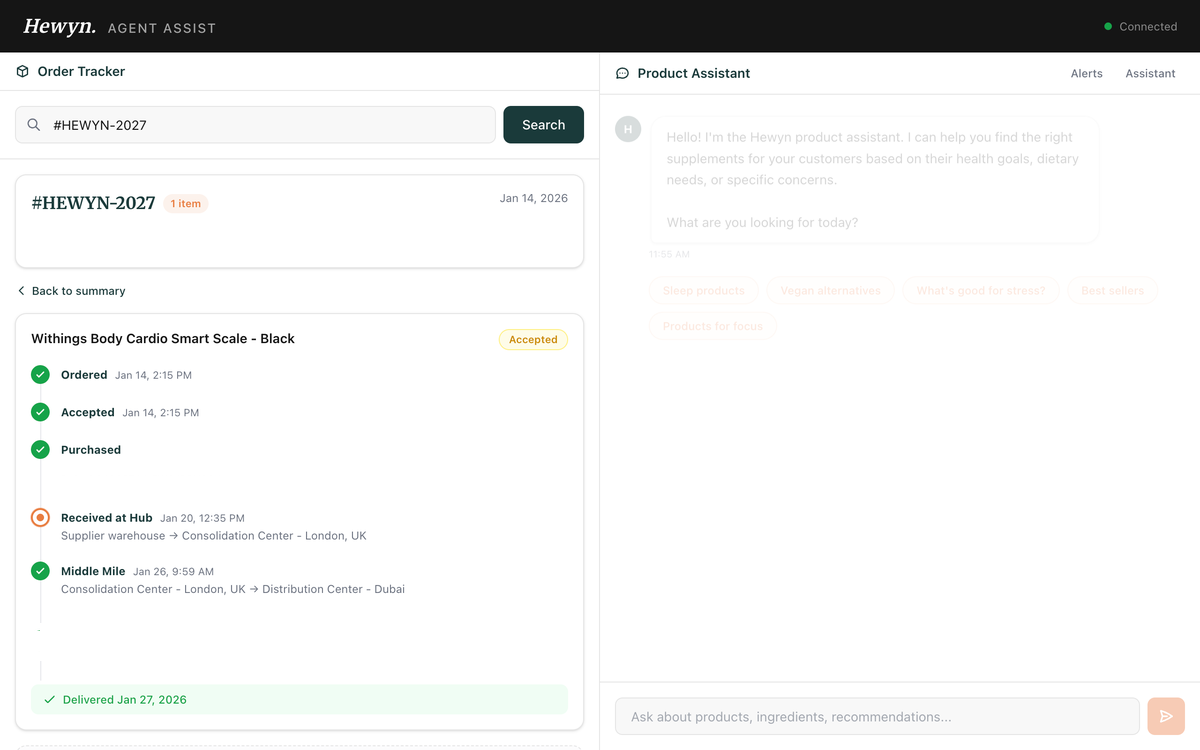 Detailed shipping pipeline view