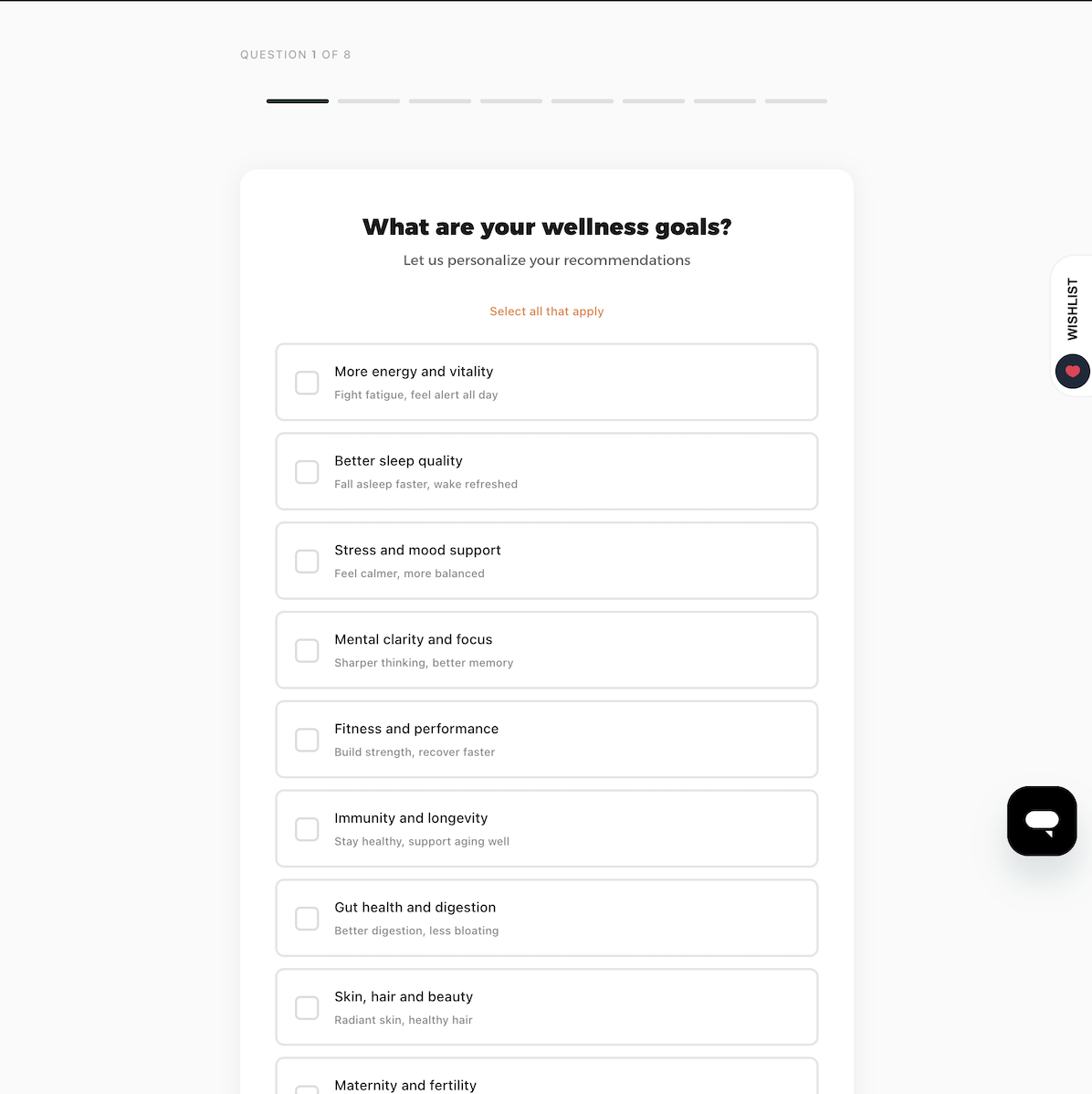 Product Recommendation Quiz
